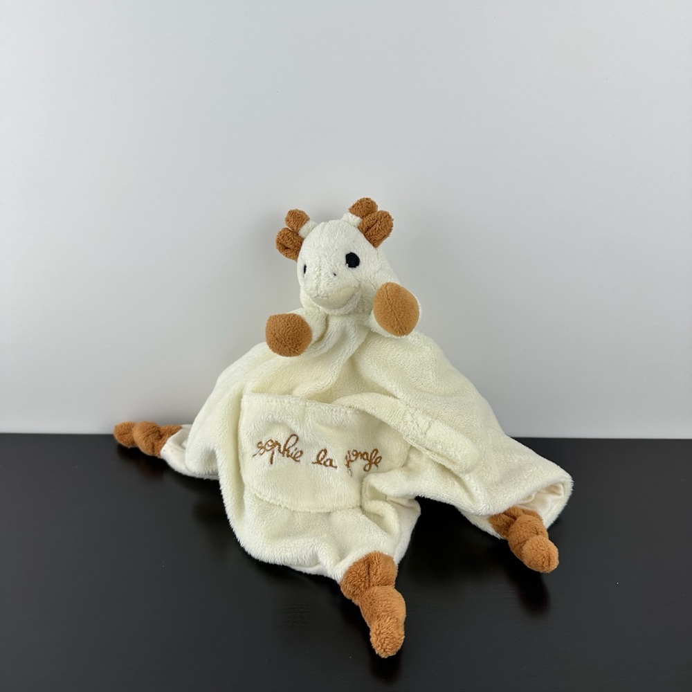 Vulli Sophie Le Giraffe Lovey Comforter 12" x 12" Plush Pacifier Holder Blanket